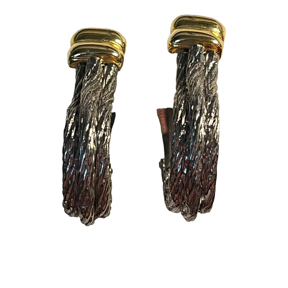 Gucci Jewelry - Gucci silver and gold toned earrings signed by Paolo